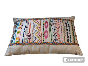Southwest Style Machine Embroidered Throw Pillow 16x10 Inches - Picture 1 of 5