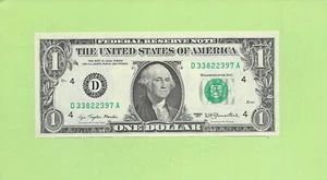 1977 ..UNCIRC 1 $ D 3382 2397 A .... 1977 1 $ D-A 33 & 22 FRN - Bild 1 von 2