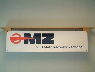 HALCYON AUTOMOTIVE MZ Motorrad Banner Garage Werkstatt Wand Display Schild TS250/1 125 150 Supa 5 TS