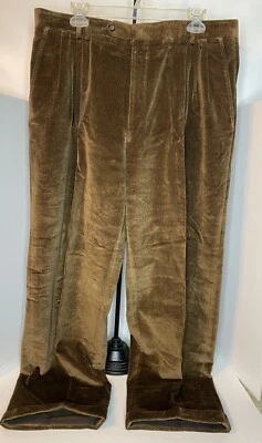 "Pantalones deportivos para hombre Canali pantalones informales marrón pana puños 56"" X 29""" Foto 1 de 4