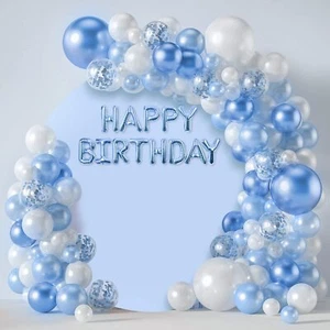 Blue Round Backdrop Cover 7.2x7.2ft Blue Circle Birthday Photo Photography Ba... - Picture 1 of 7