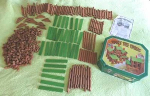 TUMBLE TREE TIMBERS 375 Piece Log Building TOY Set + Metal Carry Case - Picture 1 of 9