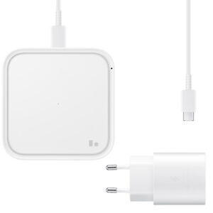 Samsung Wireless Charger Pad 15W (with Travel Adapter), USB-C, EP-P2400T White