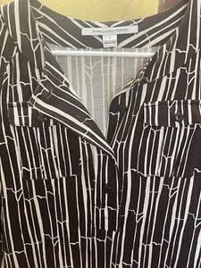 DIANE VON FURSTENBERG DVF Clio Shirt Dress Brown White Sz 2 ( Says 0) But Fits 2 - Picture 1 of 5