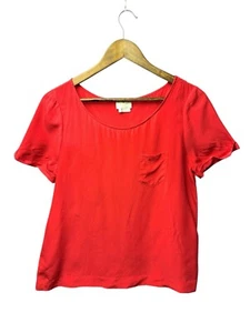 Kate Spade Short Sleeve 100% Silk Live Colorfully Blouse Women's Sz M - Picture 1 of 11