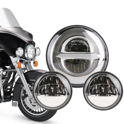Faro LED 7" + luz de paso para Harley Davidson Electra Glide Ultra Classic Foto 1 de 4