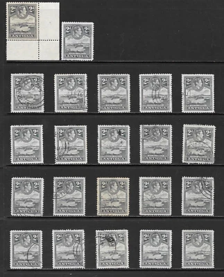 ANTIGUA SCOTT 87 x 22 USED KING GEORGE VI ISSUES - 1938 2p GRAY - ENGLISH HARBOR - Image 1 of 2