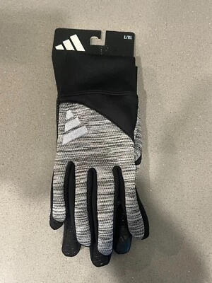 Adidas Warm COLD.RDY Running Comfort Touch Gloves Black Grey Men's Size L/XL New - Image 1 of 4
