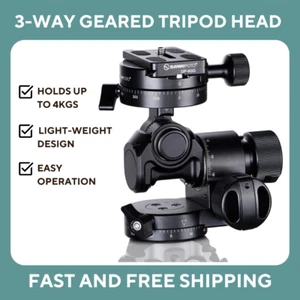 Sunwayfoto GH-Pro II 3-Way Geared Tripod Head with Arca Swiss Plate DP-60G - Picture 1 of 8