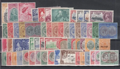 LZ19729/ BRITISH ST KITTS NEVIS - 1903 / 1952 MINT MH SELECTION - CV 415 $ Cover