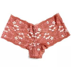 Victoria's Secret Floral Encaje Transparente Panty Cañón Rosa Talla L - Imagen 1 de 3