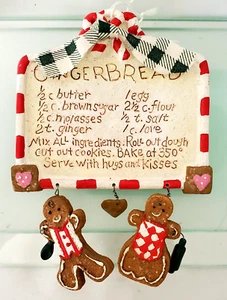 GINGERBREAD MAN & GIRL RECIPE, RESIN CHRISTMAS ORNAMENT - Picture 1 of 5