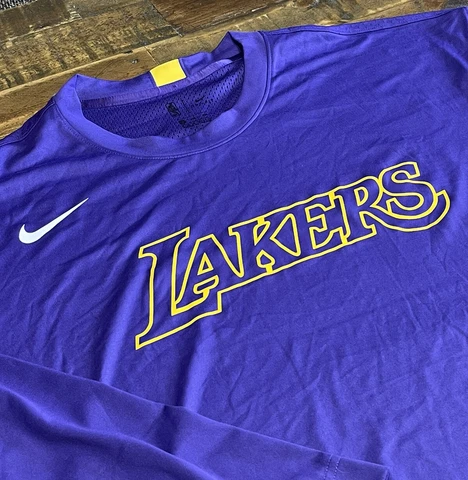 Nike NBA Lakers Dri-Fit Practice Shooting Long Sleeve Shirt Men’s Sz XXL Cover