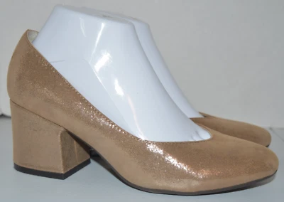 Zapatos de tacón Bettye Muller Concept 7,5 M punta redonda cuero metálico dorado sin cordones Foto 1 de 4