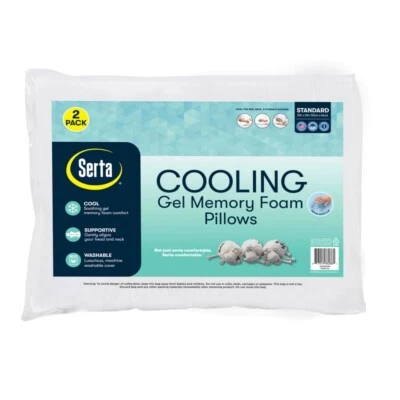 Serta Gel Memory Foam Cluster Classic Standard Bed Pillows 2-pack FREE SHIPPING! - Image 1 of 4
