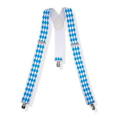 Bayerische Hosenträger "Bavaria 1" mit Rautenmuster (blau/weiß) Oktoberfest