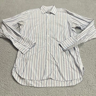 Turnbull Asser Shirt Mens 16 41 White Pink Dress French Cuff Office England - Image 1 of 4