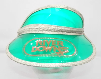 Visera RIVER DOWNS de colección • Plástico High Roller verde transparente para póker Vegas Foto 1 de 4