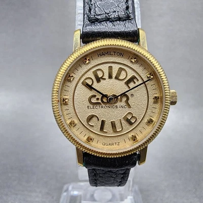 Reloj Hamilton Mujer 24mm Esfera Dorada Tono Dorado Pride Club Redondo 8442 Batería Nueva Foto 1 de 4
