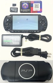 PSP 3000 Piano Black / New Battery / Genuine Sony Charger / Region Free / 64 GB