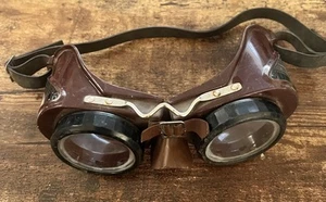 Vintage Welding GOGGLES STEAMPUNK Dark GLASS LENS SIDE PANELS USA - Picture 1 of 5