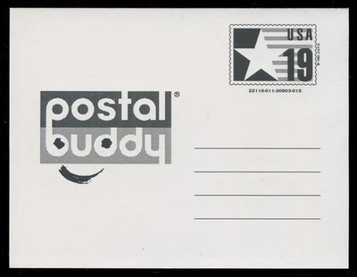 CVUX4a 19c STAR & FLAG PLUS LOGO POSTAL BUDDY CARD #4a - Image 1 of 4