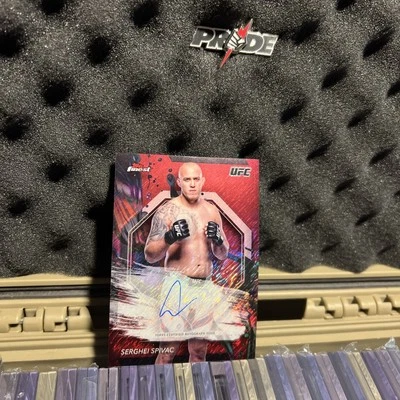 2024 Topps Finest UFC - Autographs Serghei Spivac #FA-SIS Red Shimmer Refractor  - Image 1 of 3
