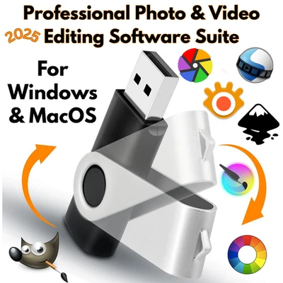 Suite software professionale di editing foto e video 2025 USB per MacOS e Windows - Immagine 1 di 4