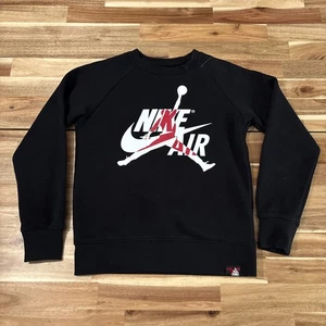 Air Jordan Nike Sweatshirt Mens Size M 10-12 Classic Jumpman Pullover Black - Picture 1 of 8