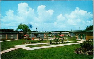 Vintage Lake Blue Motel Postkarte Lake Placid Florida Mid-Century - Bild 1 von 2