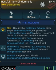 (PC,Xbox,PS) Borderlands 4 - Modded Restful Itchy Cindershelly (Energy Shield) - Bild 1 von 1