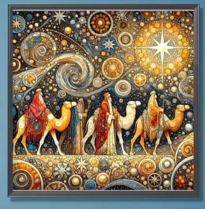 Diamond Painting. Three Wisemen Zum Selbermachen 5D Diamond Painting Kit, rund Acryl - Bild 1 von 4