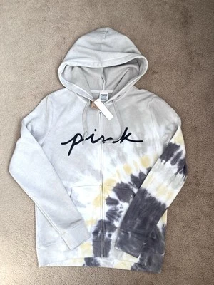 Pink Victoria Secret Oversized Grey Tie Dye hoodie. BNWT Size Small. - Image 1 of 4