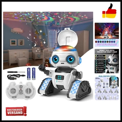 Roboter Kinder Spielzeug, Wiederaufladbar Roboter mit Sternenhimmel Projektor... - Bild 1 von 4