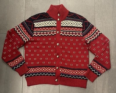 Polo Ralph Lauren Fair Isle Suéter Para Hombre Grande Rojo Blanco Azul Búfalo Adulto Foto 1 de 4