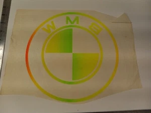 Vintage (Original HIP-HOP Style Iron-On / Heat Transfer) Multi Color BMW LOGO - Picture 1 of 1
