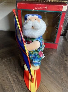 Department 56 Tropical Wind Surfer Surfing Santa 14" Christmas Movers & Shakers - Picture 1 of 7