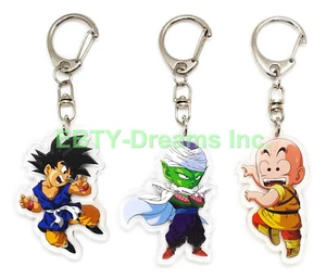Set of 3 Dragon Anime Acrylic Keychain Krillin Piccolo Son Goku - Picture 1 of 2