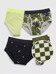 GAP KIDS BOYS ORGANIC BRIEFS UNDERWEAR PACK 4 SIZE TROPICAL PALM XL 12 NEW - Picture 1 of 2