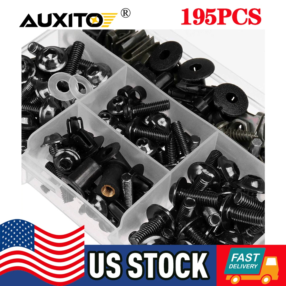 Black For Suzuki GSX1300R SV650 GSXR600 GSXR750 Complete Fairing Screws Bolt Kit - Image 1 of 4