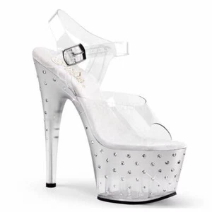 Pleaser Heels Stardust-708T Size 8 Pole Dancer Stripper Exotic Dancer - Picture 1 of 5