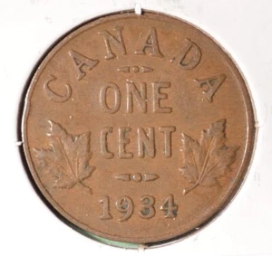 1934 - Canada Penny  - 1 cent  - Average Circulated   🇨🇦🇨🇦 - Bild 1 von 2