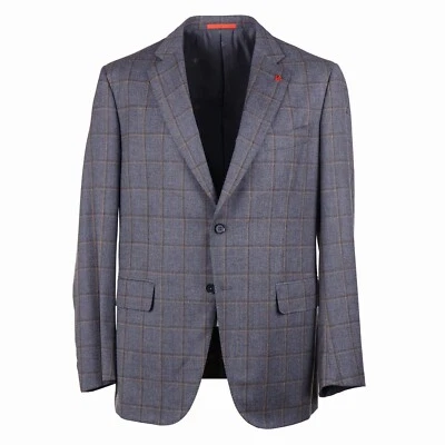 Isaia Slim-Fit Gray Check Soft Brushed Wool and Cashmere Suit 46R (Eu 56) NWT - Image 1 of 4