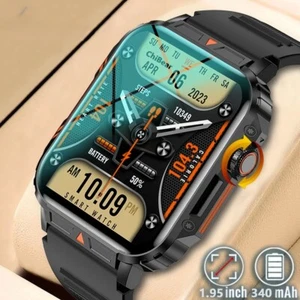 Montre Homme Connectée Smartwatch Étanche Appel Bluetooth Android IOS IP68 Noir - Photo 1/6