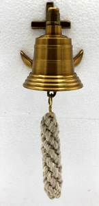 Glocke mit Anker-Wandhalterung Messing antik 5,3 cm Ø, 175 g  - Bild 1 von 7