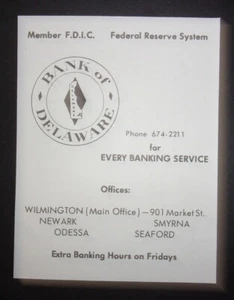 Anzeige Bank of Delaware 1962 - Bild 1 von 1