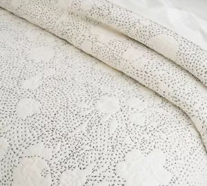 Pottery Barn Contrast Stitch Quilt Full Queen - Picture 1 of 3