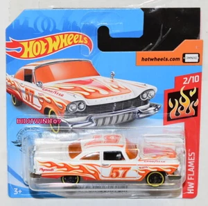 HOT WHEELS 2020 HW FLAMES '57 PLYMOUTH FURY SHORT CARD - Picture 1 of 1