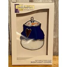 Switchables Stained Glass Snowman Winter Snow Heart Sweater Nightlight Cover