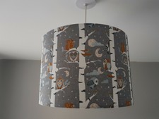 Grey Woodland Owls Nursery Lampshade. Kids Lightshade